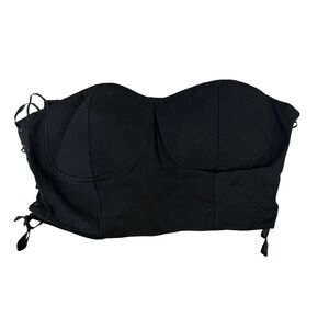 OPPA Women’s 3X Black Crop Corset Top Dual Side Lacing Gothic Sexy Clubwear Plus